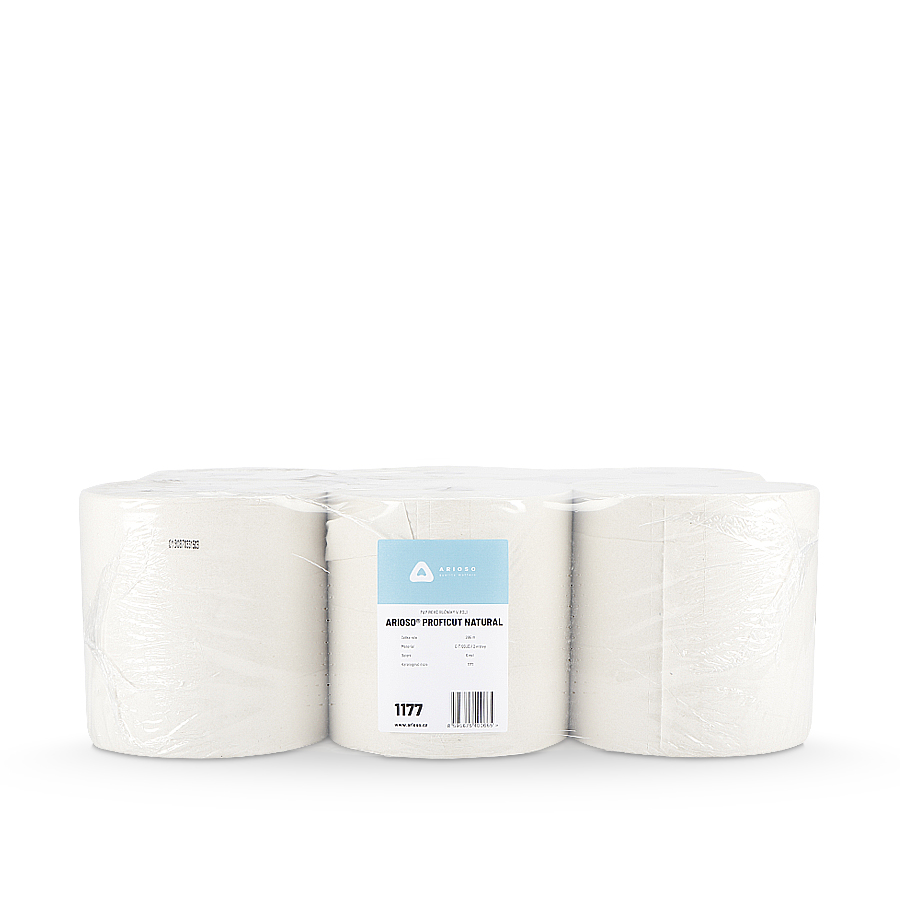 Papírové ručníky ARIOSO PROFICUT NATURAL | 6 x 285 m