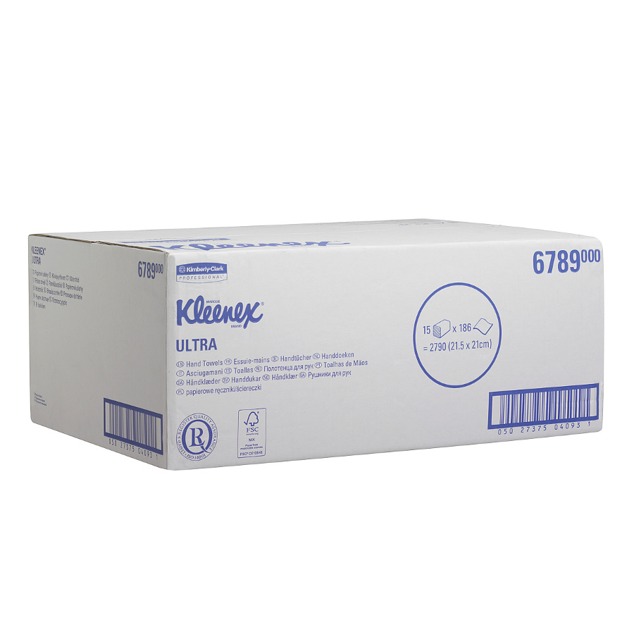 Papírové ručníky Kleenex Ultra bílá | 15 x 186 ručníků