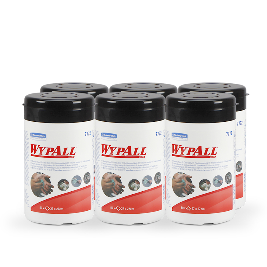 Vlhčené čisticí utěrky WypAll | 6 x 50 útržků 