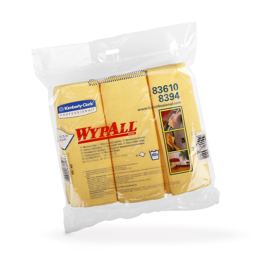 Netkané utěrky WypAll Microfiber žlutá | 4 x 6 utěrek