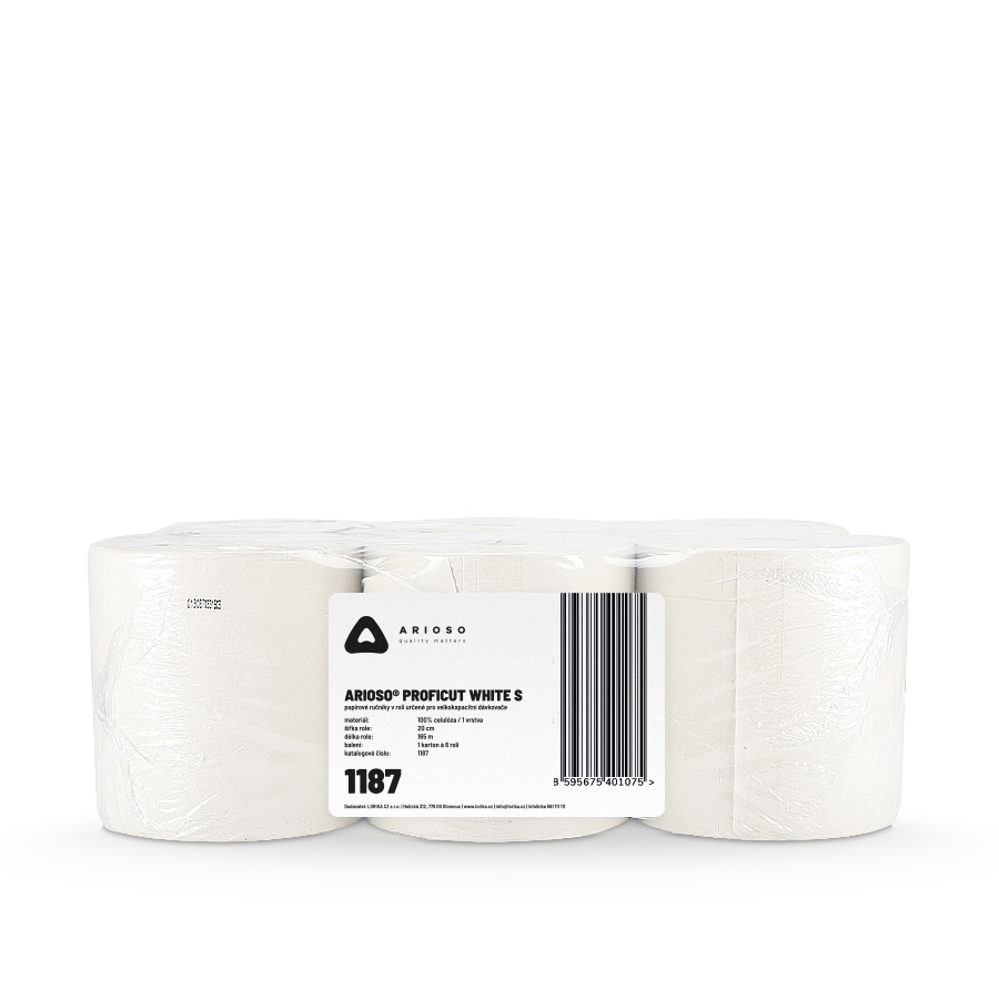 Papírové ručníky ARIOSO PROFICUT WHITE S | 6 x 165 m