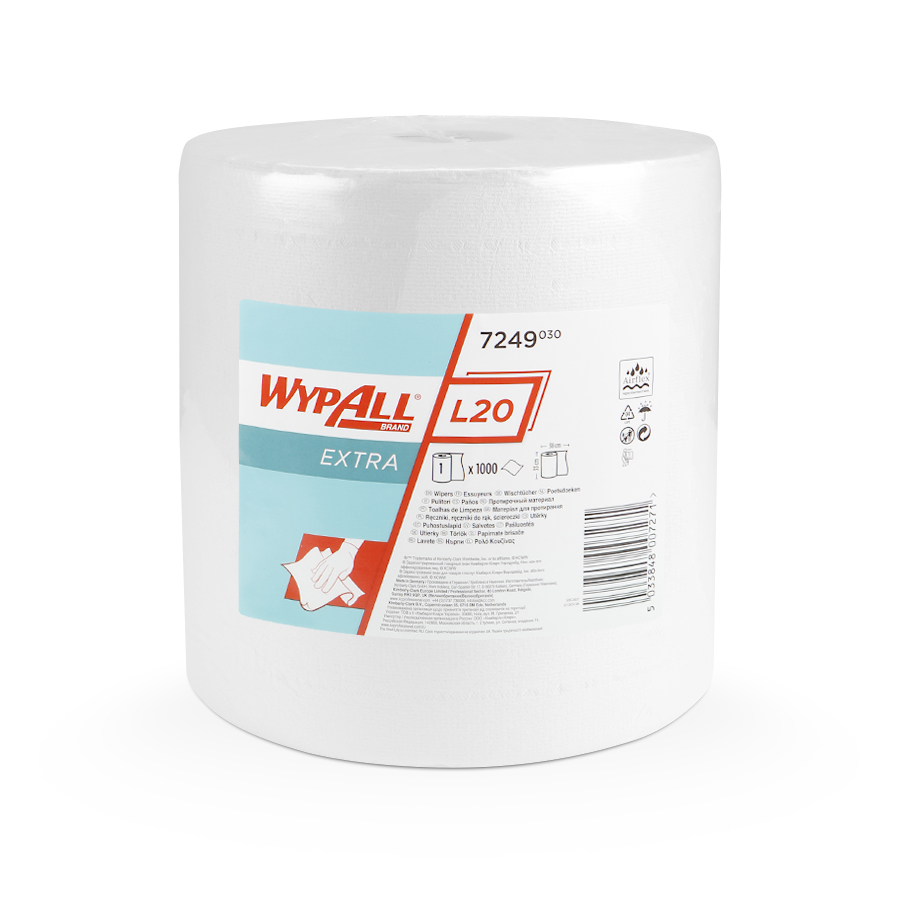 Papírové utěrky WypAll L20 EXTRA bílá | 1 x 1000 útržků